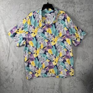 Tommy Bahama Shirt Mens XLL Ibiza Beach Club Silk Camp Floral Short Sleeve